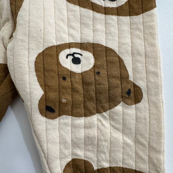 H&M Light Beige Bears 2 Piece Quilted Set Size 12 Months Teddy Bear - Picture 5 of 9